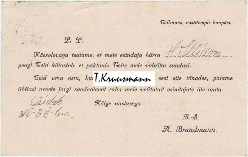 A_Brandmann_Tallinn_Logoga_postkaart_R