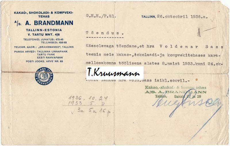 A_Brandmann_Tallinn_Tõendus_26.10.1936