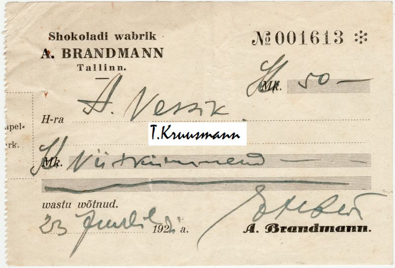 A_Brandmann_Tallinn_kviitung