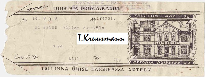 A_Kaera_juhataja_k_t_M_Steinberg_Tallinna_Ühise_Haigekassa_Estonia_puiestee_23_valge