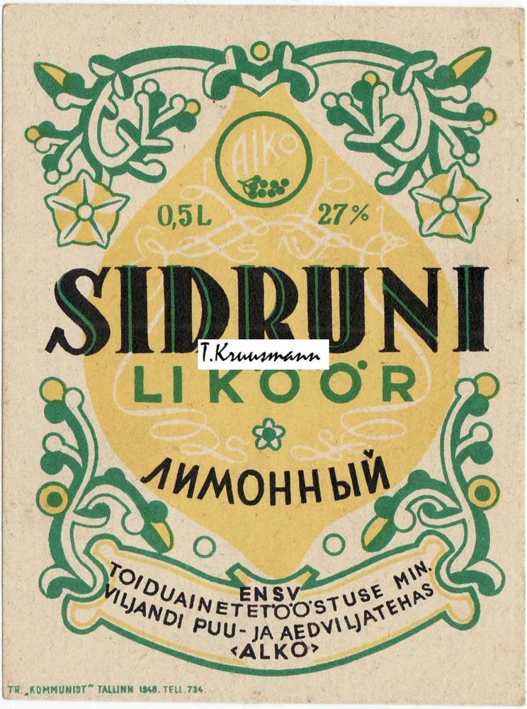 Alko_ENSV_TT_Min_Sidruni_liköör_TR_Kommunist