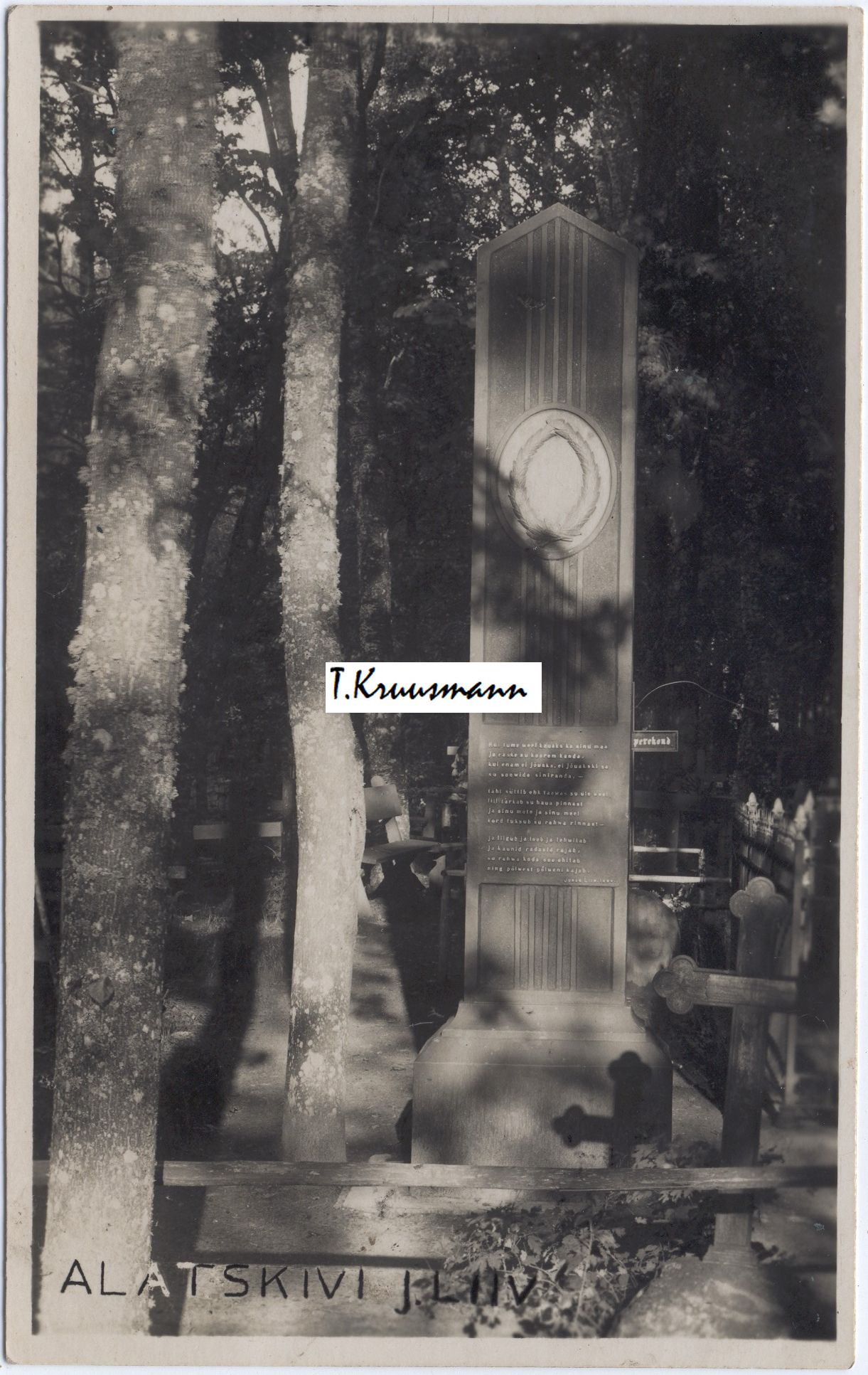 J._Liiv_hauasammas_tagant