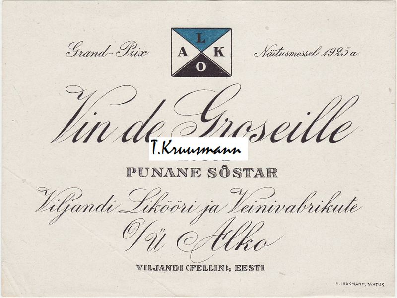 OÜ_ALKO_Viljandi_Vin_de_Groseille_Punane_sõstar