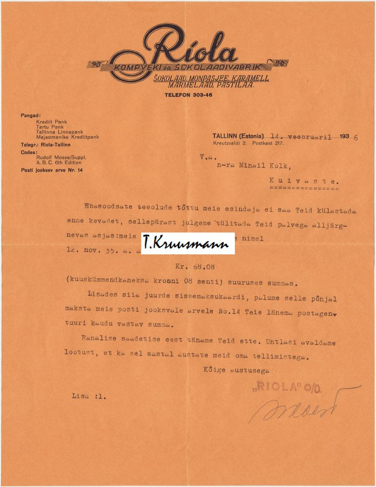 Riola_Tallinn_Kiri_14.02.1936