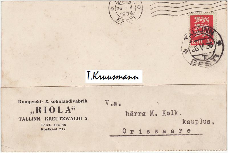 Riola_Tallinn_postkaart_Postkast_A