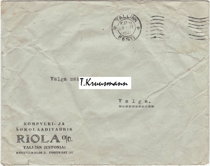 Riola_Tallinn_ümbrik_A