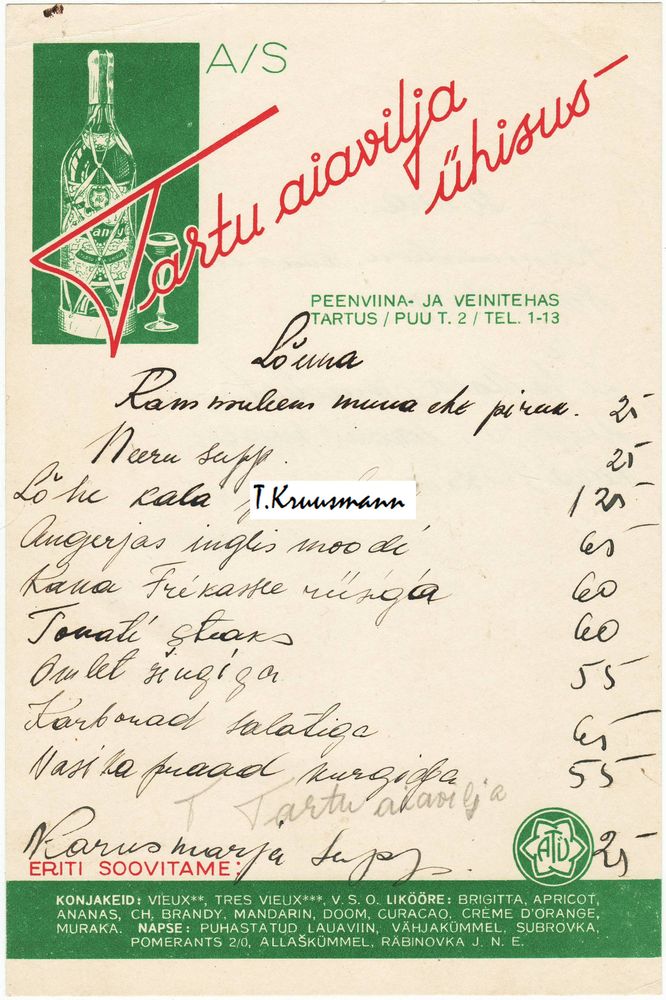 Tartu_Aiavilja_Ühisus_menüü